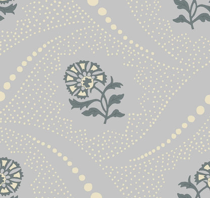 Sprigs Wallpaper by Betsy Textiles in French Blue
