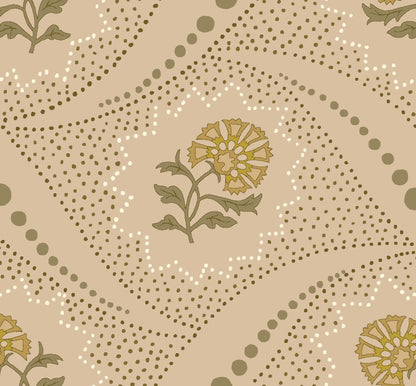 Sprigs Wallpaper by Betsy Textiles in Toast