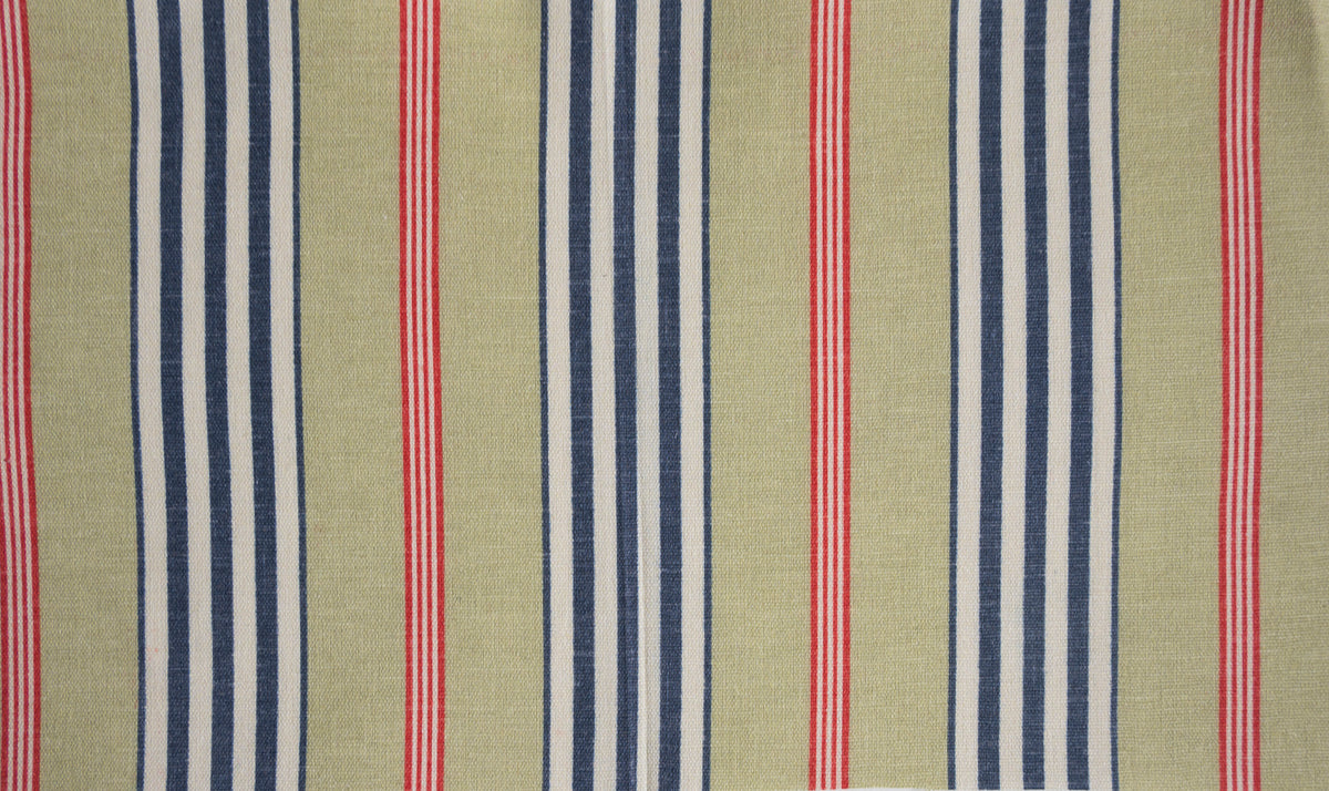 Steyning Fabric by Titley & Marr in Prussian, Red & Grass