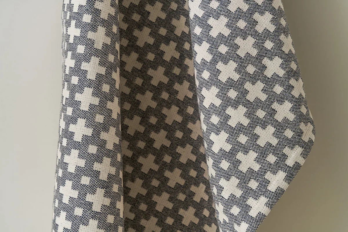Kiss Cross Fabric by Studio Atkinson in Navy