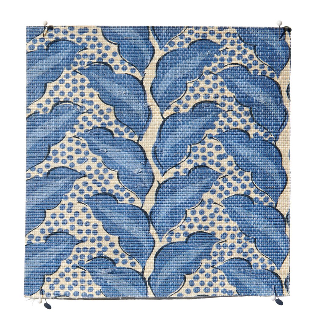 Cassis Grasscloth Wallpaper by Serena Dugan in Prussian Blue