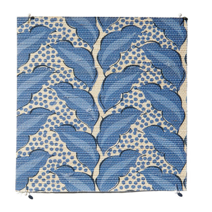 Cassis Grasscloth Wallpaper by Serena Dugan in Prussian Blue