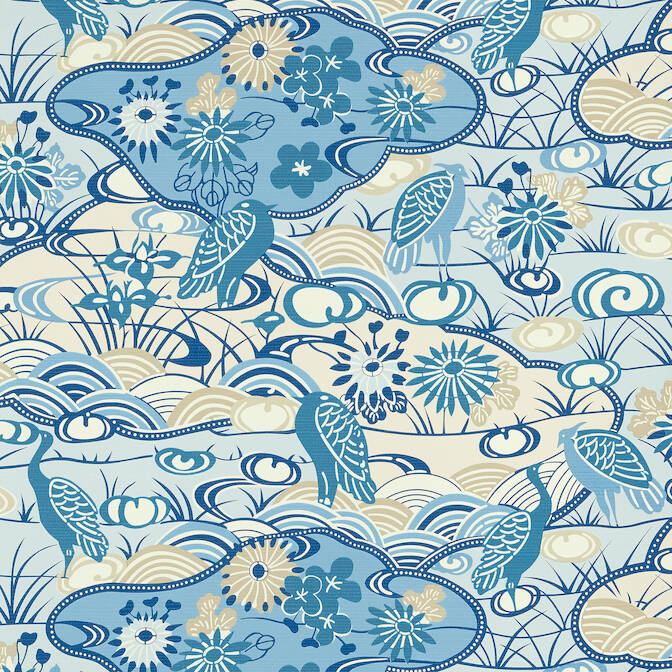 Pavilion Heron Stream Wallpaper
