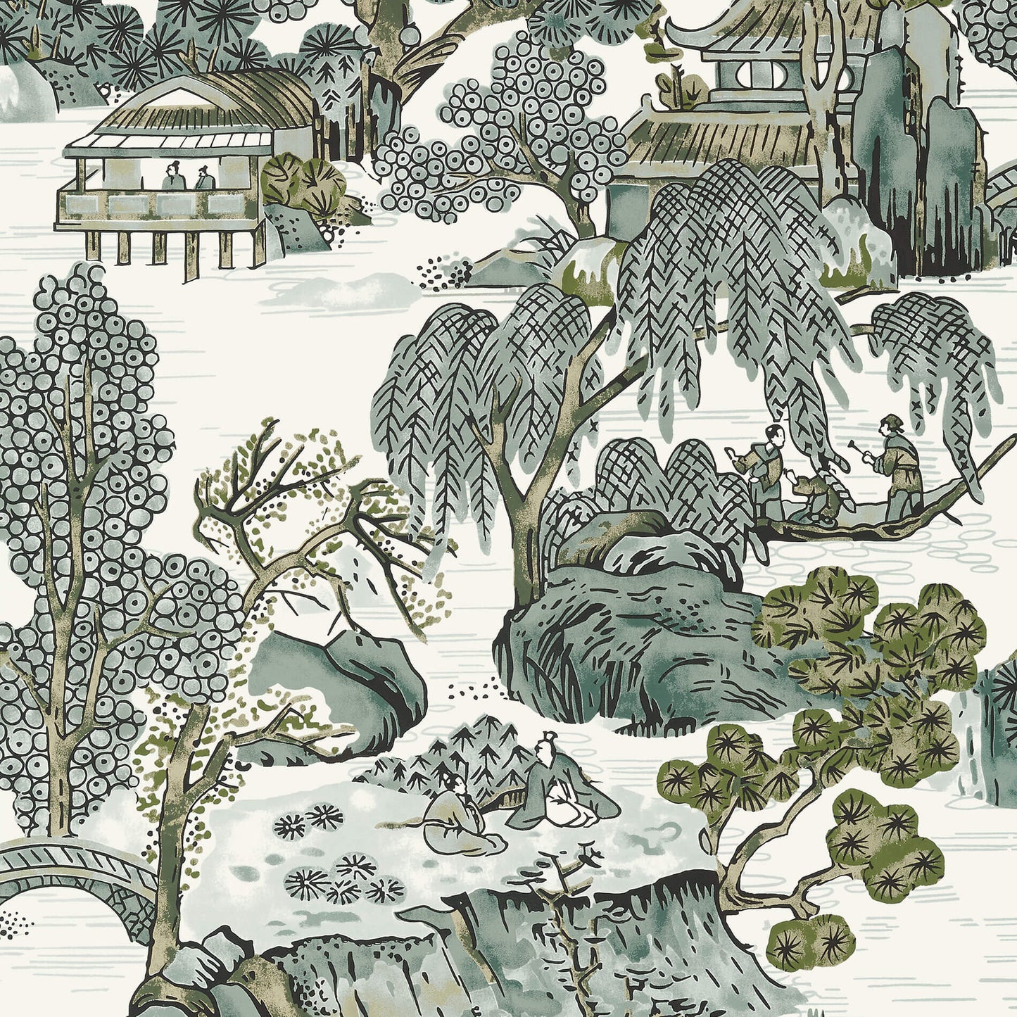 Dynasty Asian Scenic Wallpaper