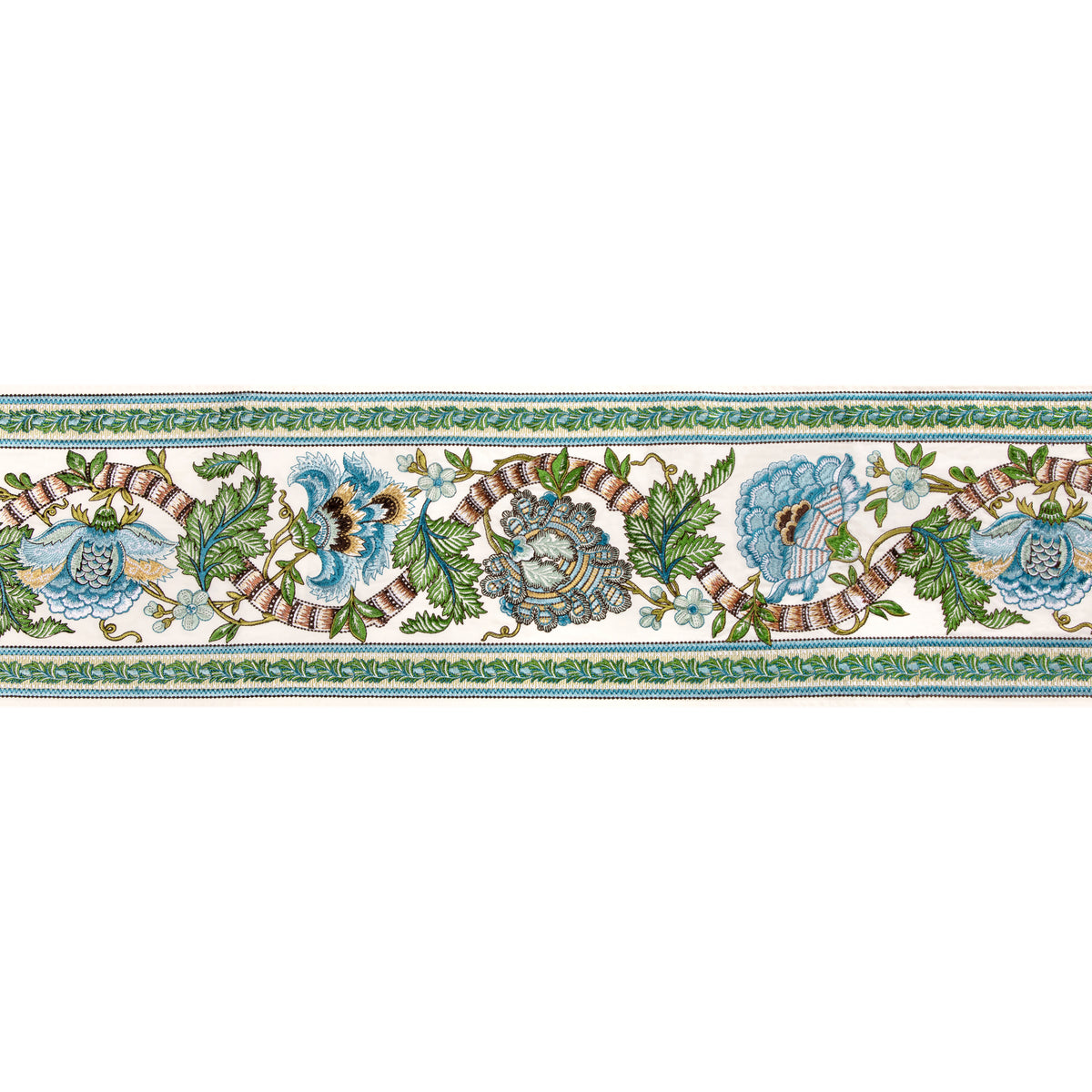Lauris Border Trim by Brunschwig & Fils in Aqua/Leaf