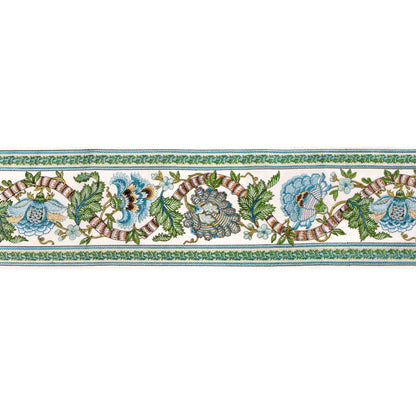 Lauris Border Trim by Brunschwig & Fils in Aqua/Leaf