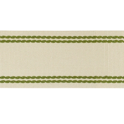 Braid W/Tramlines Trim by Lee Jofa in Flax&Olive Grn