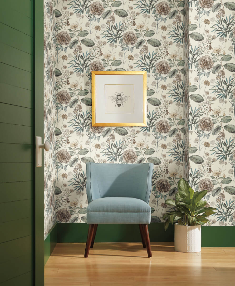 Handpainted Traditionals Midsummer Floral Wallpaper