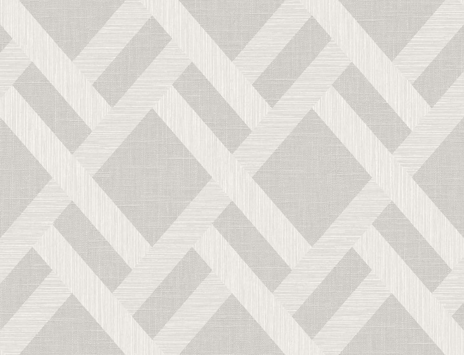 Seabrook Even More Textures Linen Trellis Wallpaper - Pavestone