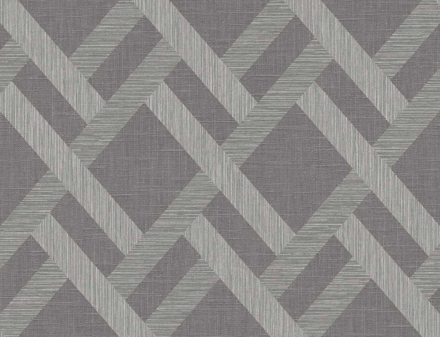 Seabrook Even More Textures Linen Trellis Wallpaper - Ash