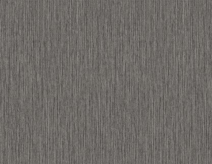 Seabrook Even More Textures Vertical Stria Wallpaper - Graphite & Metallic Silver