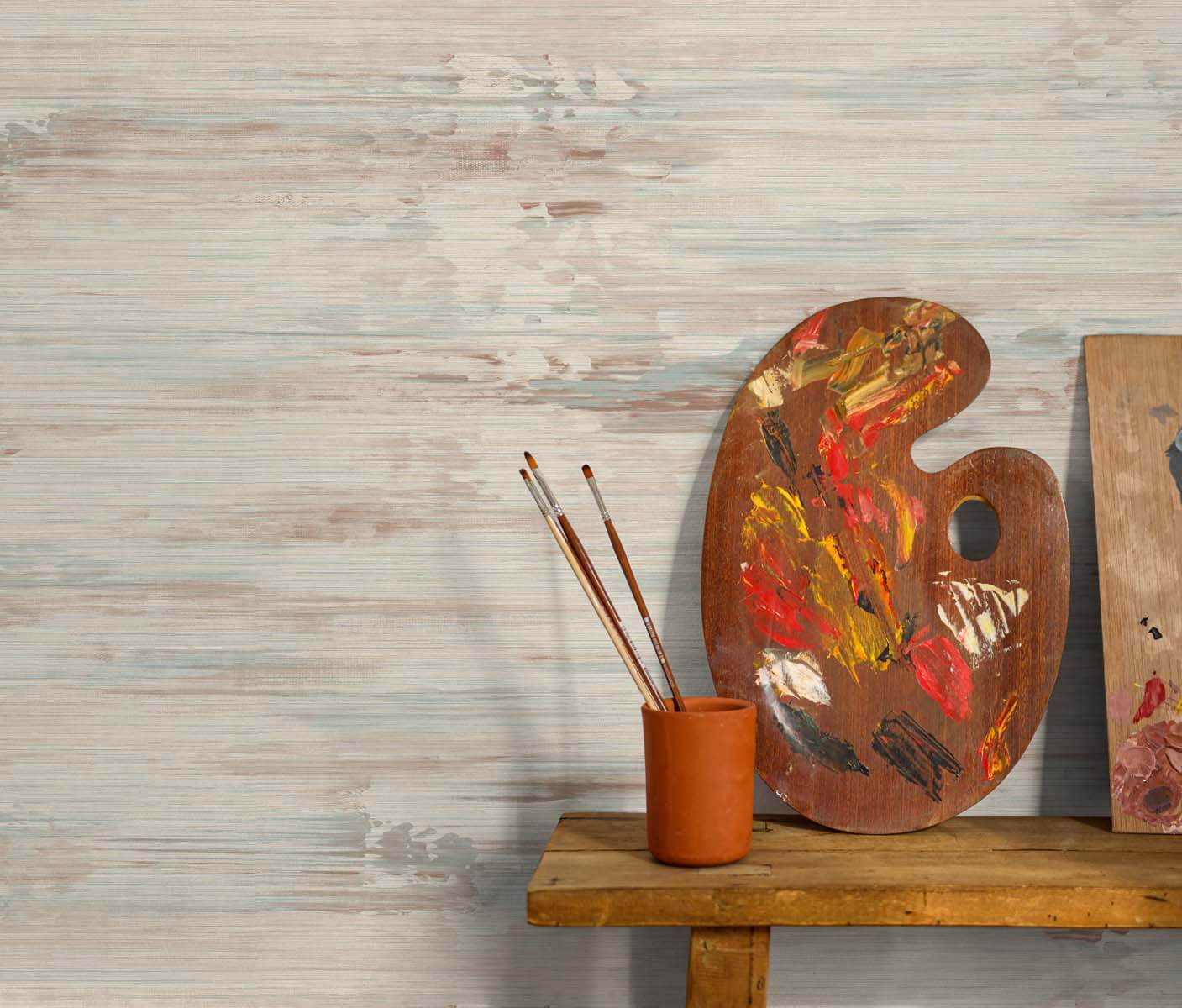 Seabrook Even More Textures Silk Mistral Wallpaper - Rust & Seaside