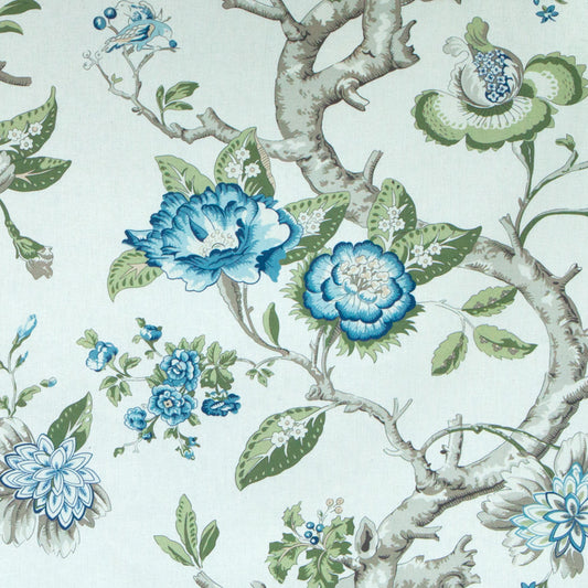 Thaxted Fabric by Titley & Marr in Indigo & Moss