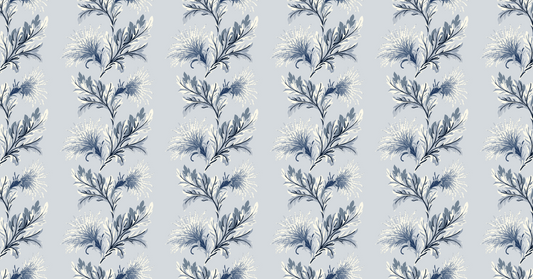 Thistle Wallpaper by Betsy Textiles in French Blue
