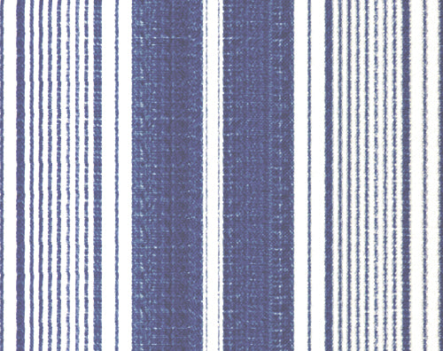 Toile Stripe Fabric by Titley & Marr in Denim