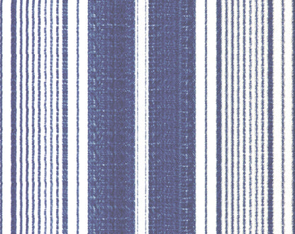 Toile Stripe Fabric by Titley & Marr in Denim
