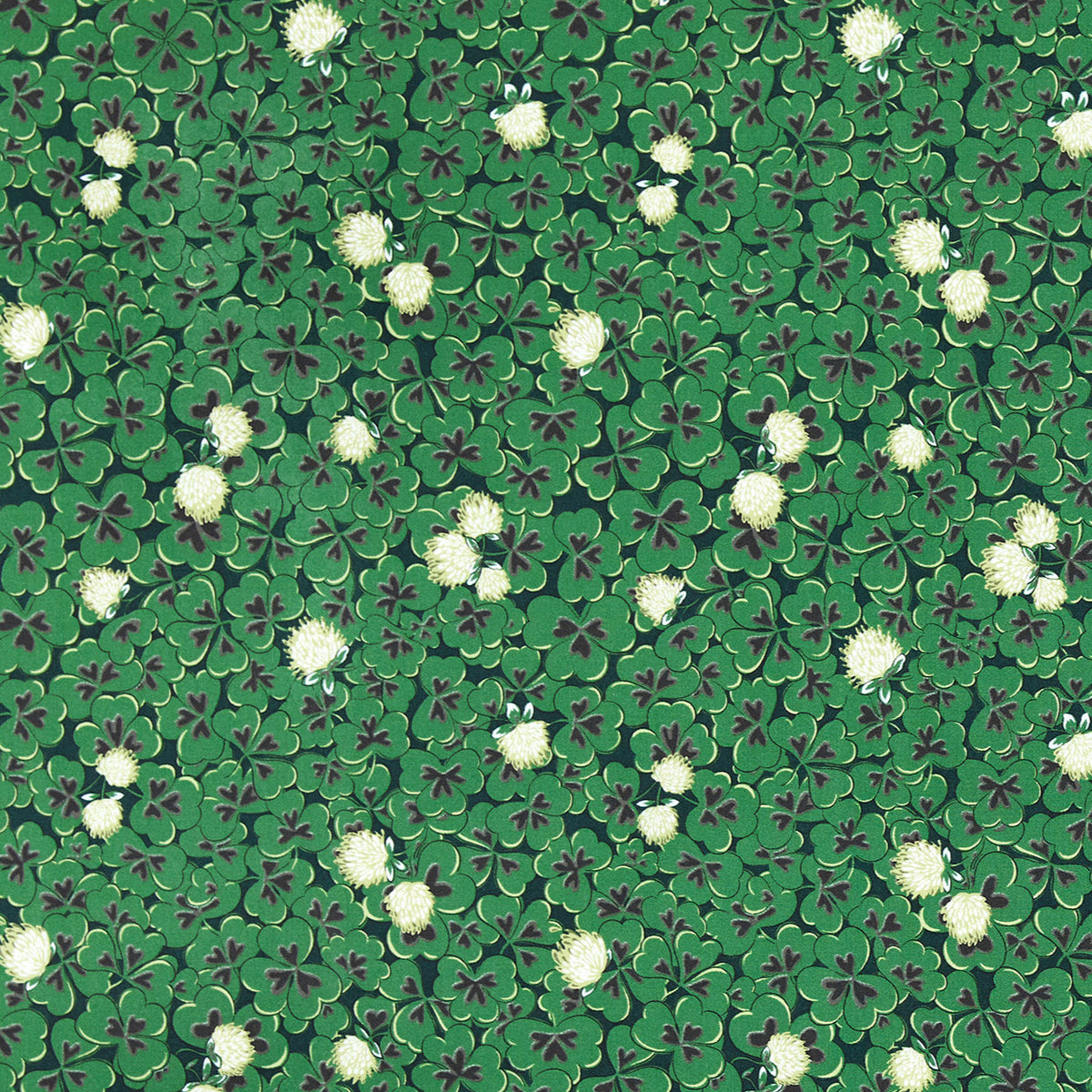 Trèfles Fabric by Décors Barbares in White