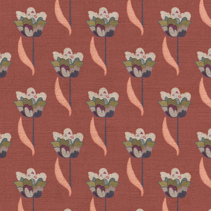 Tulips Fabric by Ottoline in Terra