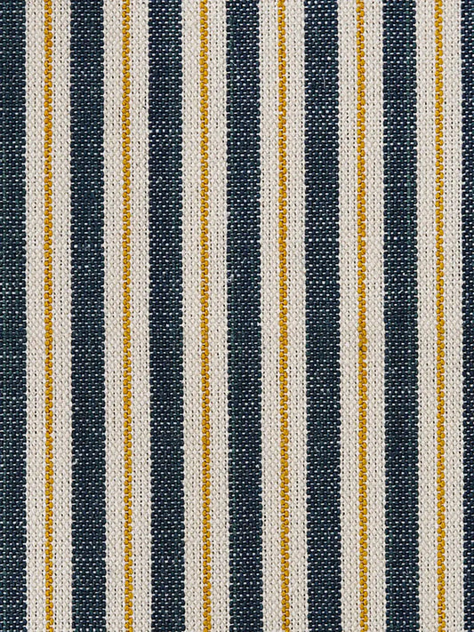Two Tone Ticking Fabric by Studio Atkinson in Navy & Gold
