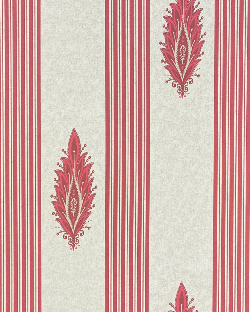 Anastasia Wallpaper by Fleurons d'Hélène in Garnet