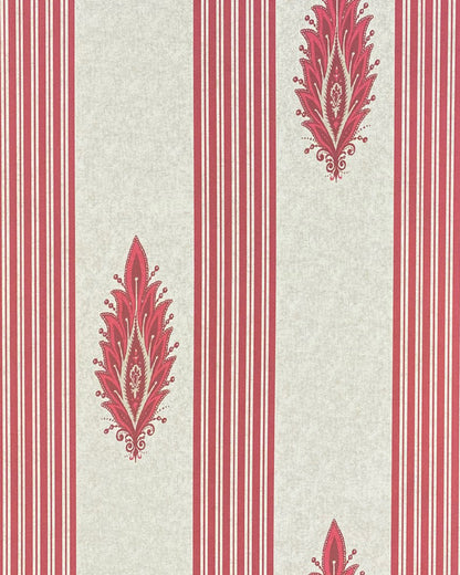 Anastasia Wallpaper by Fleurons d'Hélène in Garnet