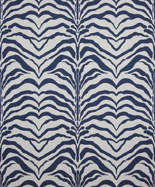 Zebrine Wallpaper by Rose Cumming in Blue/White