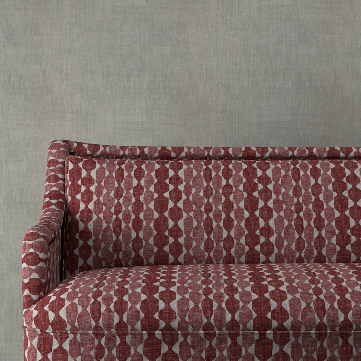 Whittle Linen Fabric by Fermoie in colorway 001, made up in a room setting