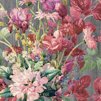 Eunoia' Watercolour Floral Wallpaper - Grey/Pink‚Äã