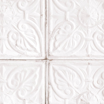 Tin Tile in White Wallpaper by Woodchip & Magnolia