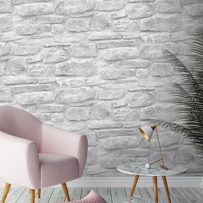 Rustic Rural Stone Wallpaper By Woodchip & Magnolia