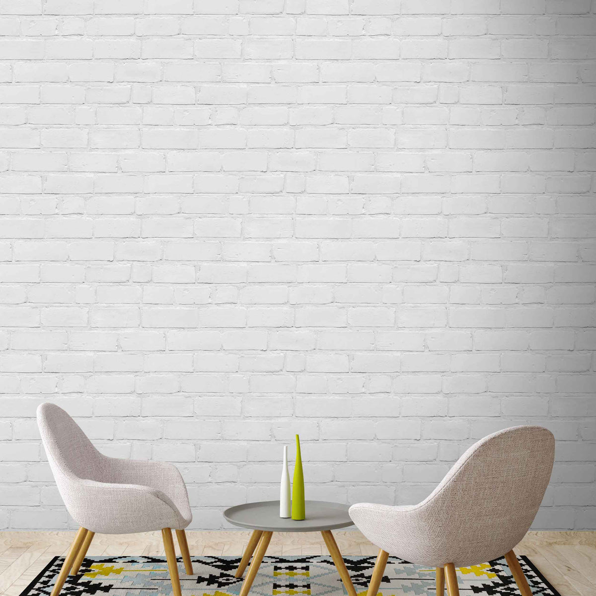 Painted White Brick Wallpaper by Woodchip & Magnolia