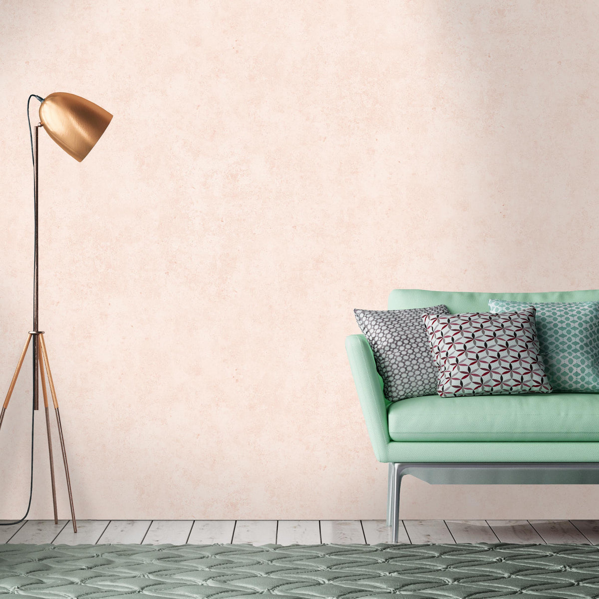 Concrete Effect Wallpaper In Blush Pink Woodchip & Magnolia