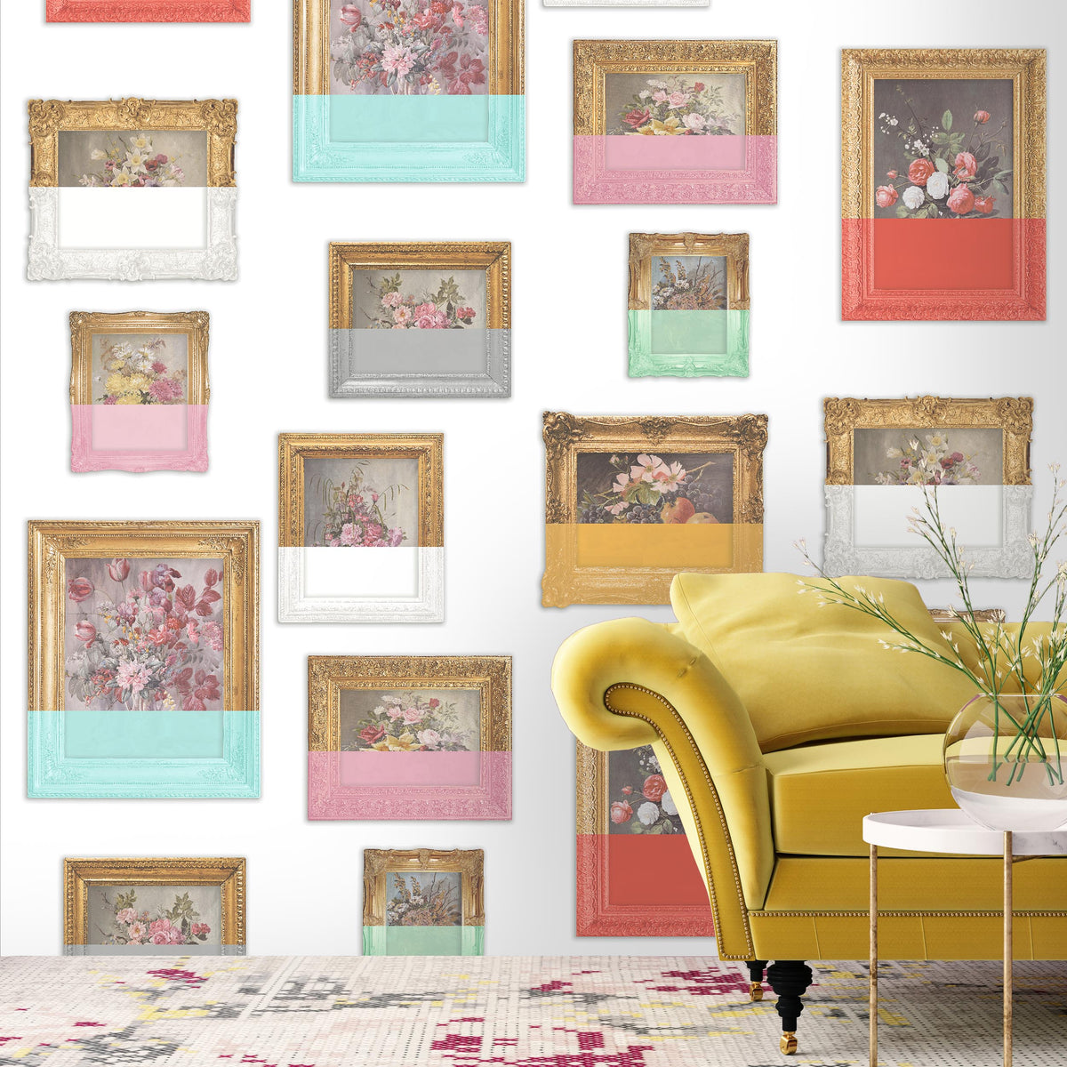 Floral Still life' Wallpaper - White