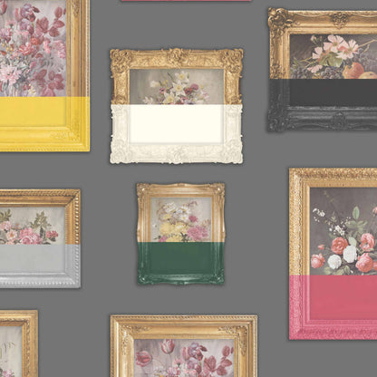 Floral Still life' Wallpaper - Grey