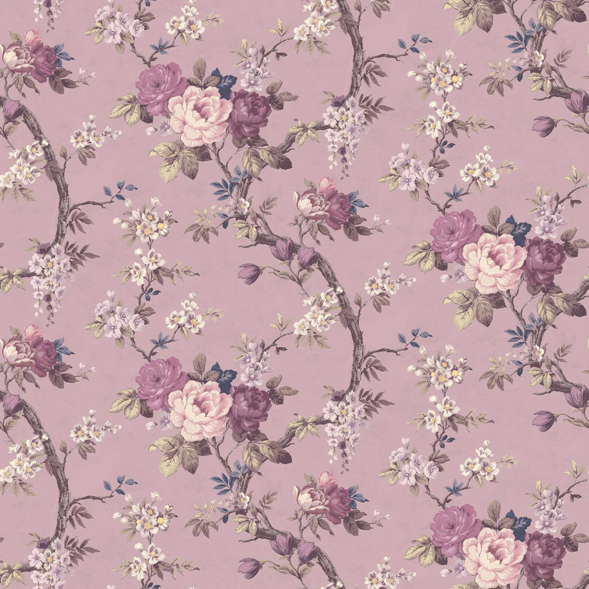 Ditsy Floral in Smokey Heather Wallpaper By Woodchip & Magnolia
