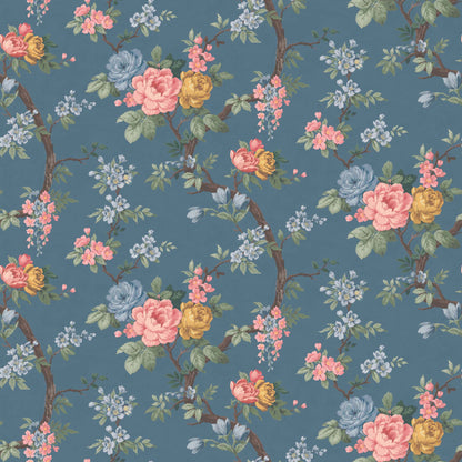 Ditsy Floral in Ink Blue Wallpaper By Woodchip & Magnolia