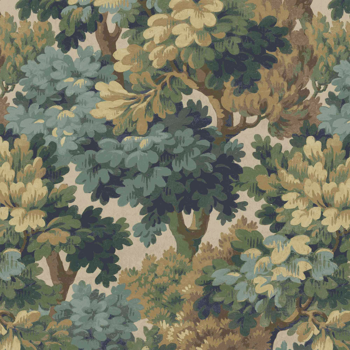Broadhead Forest Lichen Green wallpaper by Woodchip & Magnolia