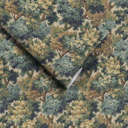 Broadhead Forest Lichen Green wallpaper by Woodchip & Magnolia
