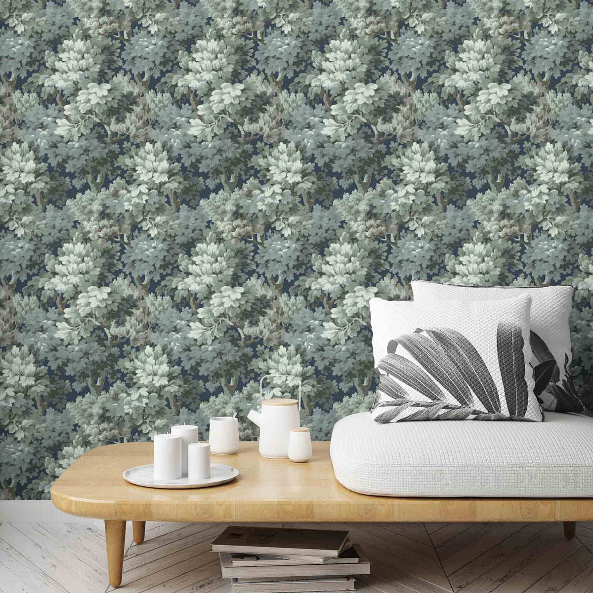 Broadhead Forest Sage wallpaper by Woodchip & Magnolia