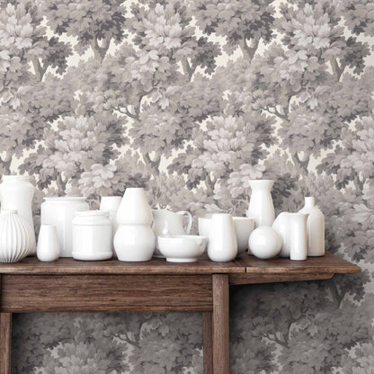 Broadhead Forest Dove wallpaper by Woodchip & Magnolia