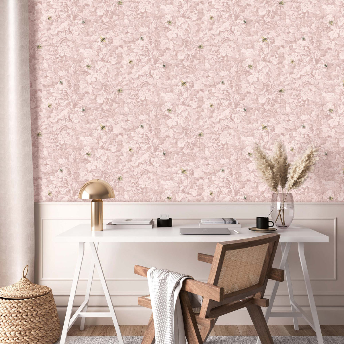 Busy Bee Blush wallpaper by Woodchip & Magnolia