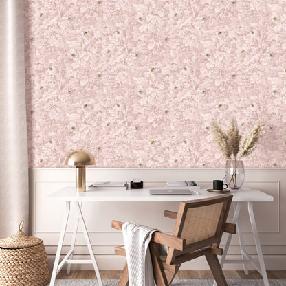 Busy Bee Blush wallpaper by Woodchip & Magnolia