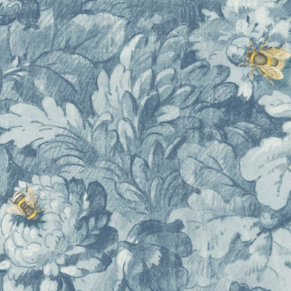 Busy Bee Reservoir Blue wallpaper by Woodchip & Magnolia