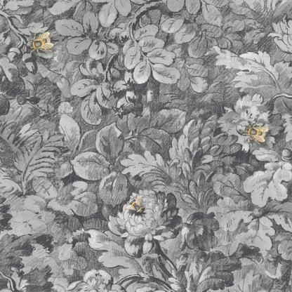 Busy Bee Charcoal wallpaper by Woodchip & Magnolia