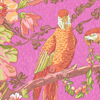 Parrot Talk Hot Pink wallpaper by Woodchip & Magnolia
