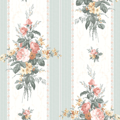 Dynasty Stripe In Mint Wallpaper