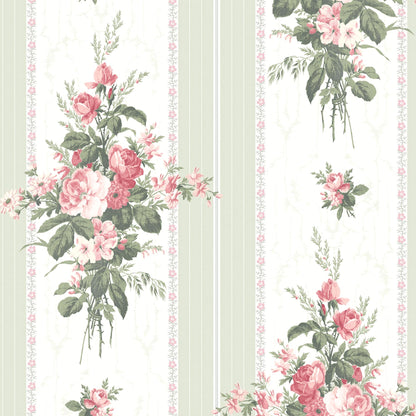 Dynasty Stripe in Sage Green Wallpaper