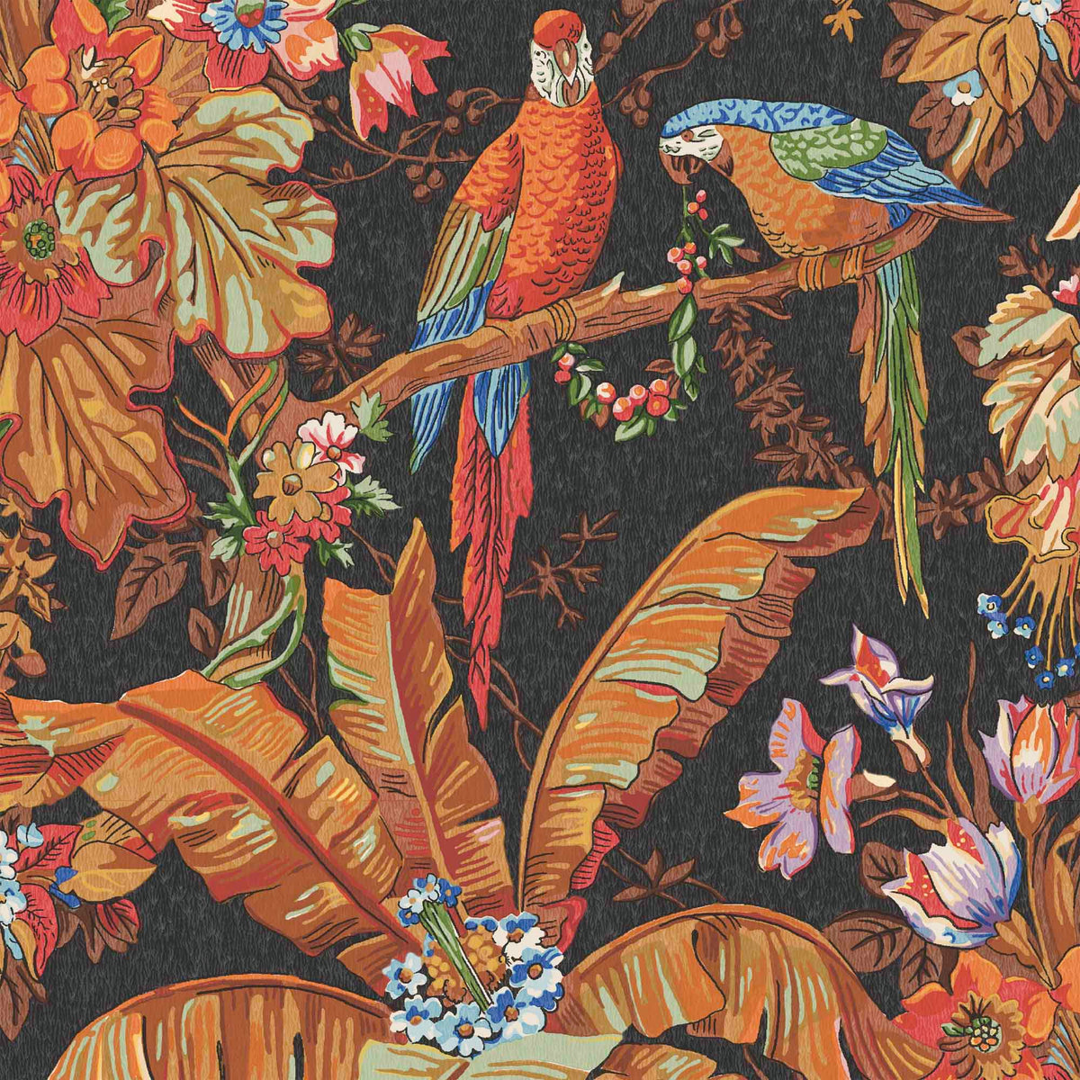 Parrot Talk Terracotta Sunset wallpaper by Woodchip & Magnolia