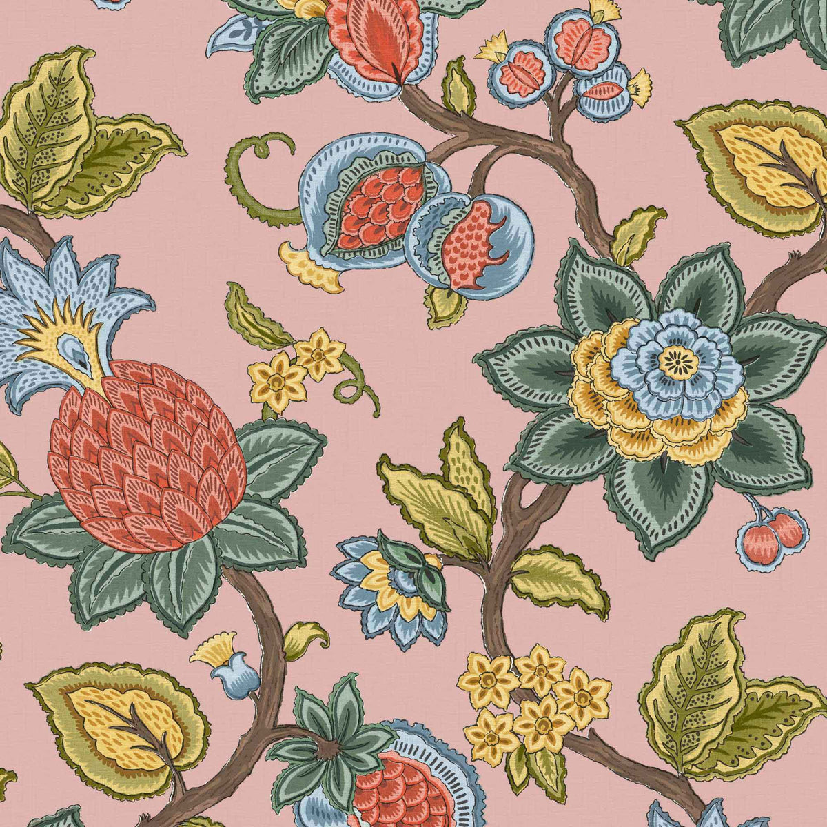 Doris Jacobean Plaster Pink wallpaper by Woodchip & Magnolia