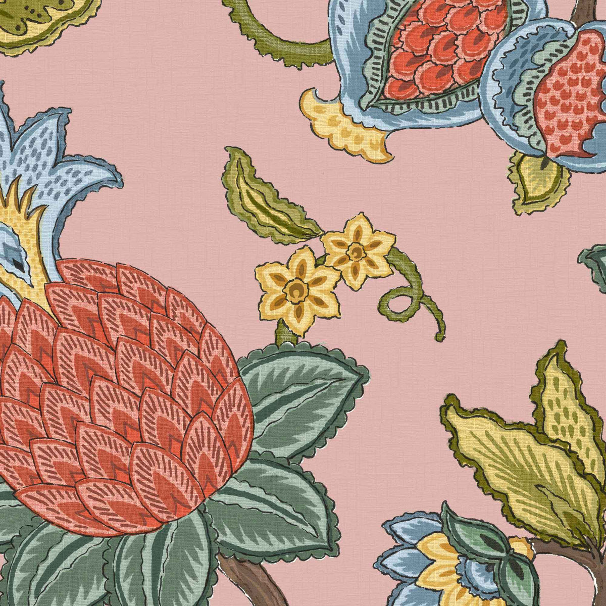Doris Jacobean Plaster Pink wallpaper by Woodchip & Magnolia